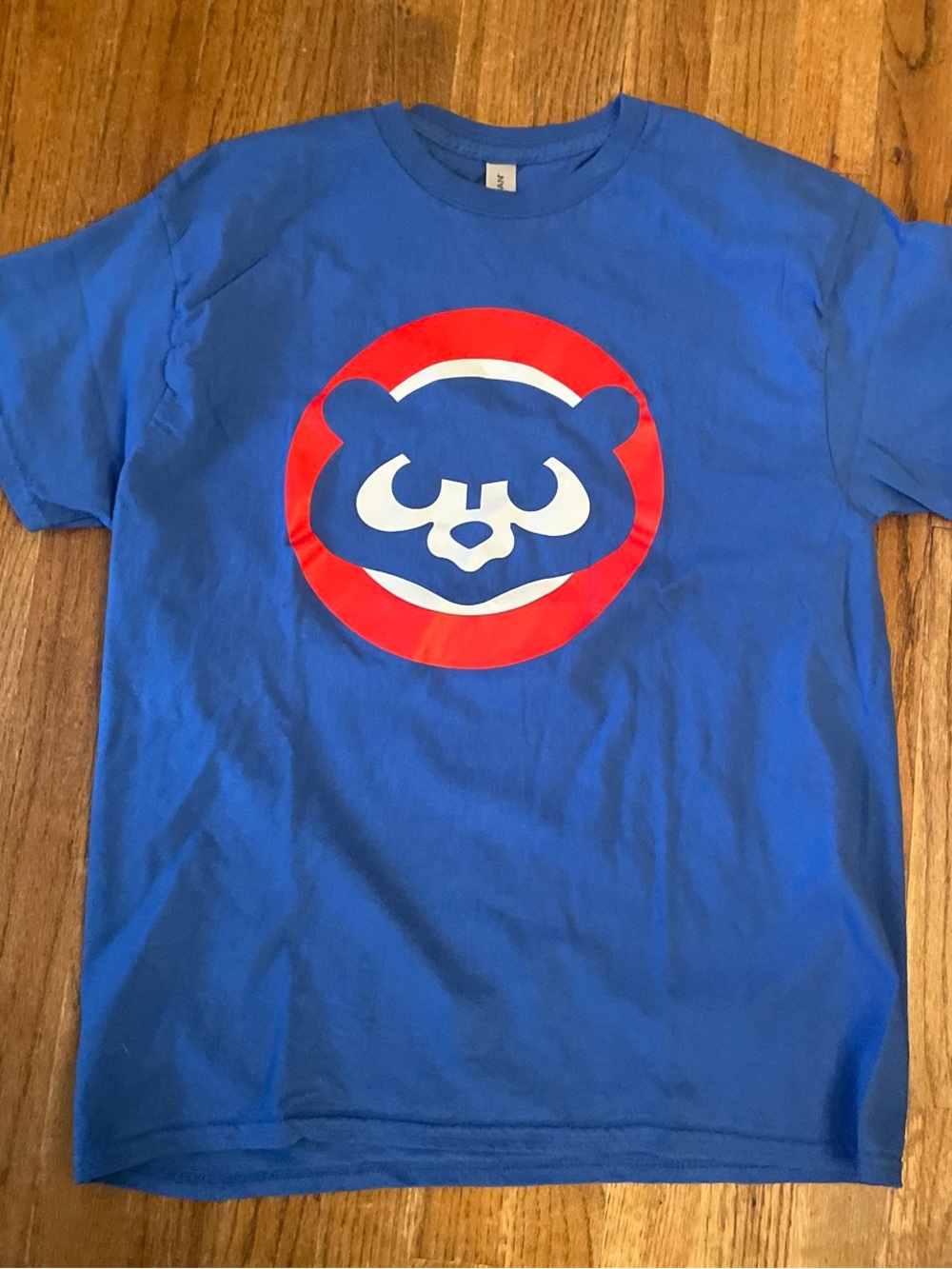 Cubs Royal Blue Short Sleeve Tee with Red & White Graphic size large